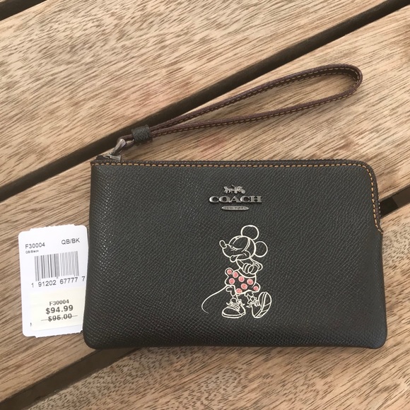 Coach Handbags - Coach x Disney Minnie Mouse Corner Zip Wristlet